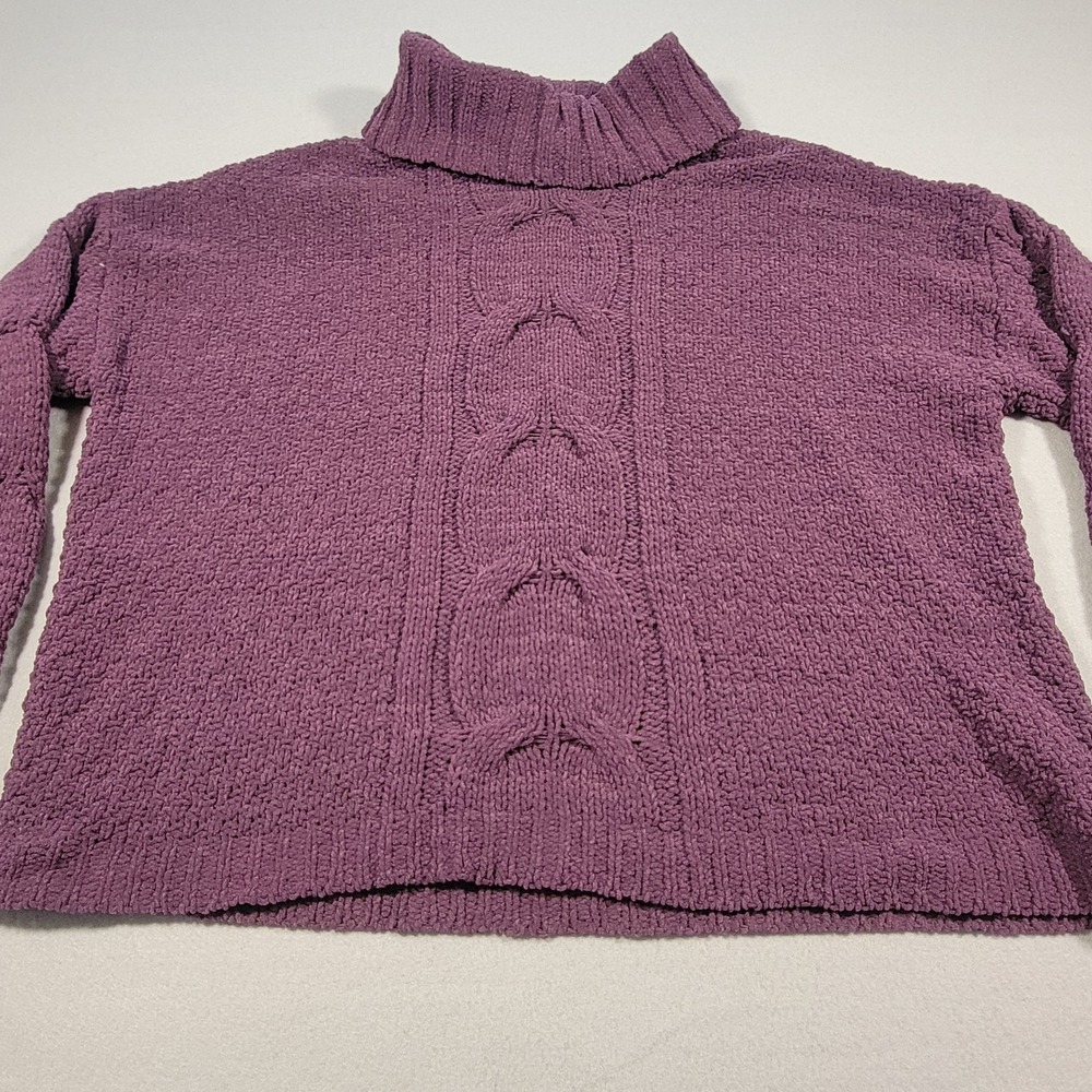 7 For All Mankind Womens Sweater Cable Knit Turtleneck Soft Chunky Size Large‎